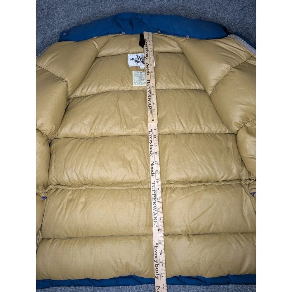 Vintage 80's The North Face‎ Brown Label Down Puffer Jacket Blue Mens Large